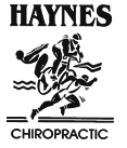 Haynes Chiropractic logo featuring a stylized figure in motion above text